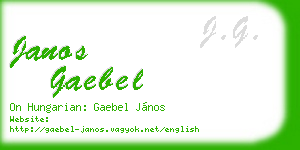 janos gaebel business card